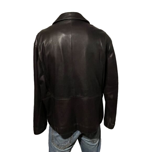 Marc New York Soft Lambs Leather Jacket Mens Quilt Lined Large - Picture 4 of 10